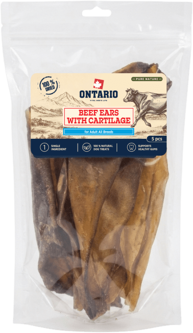 Sušené hovězí uši s chrupavkou Ontario Pure Nature 5 ks