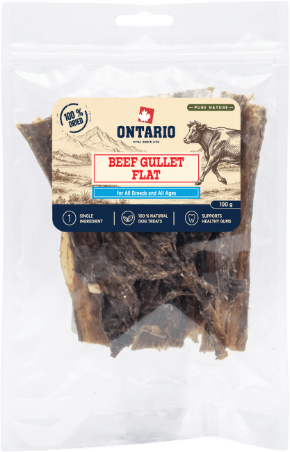 Sušený hovězí jícen Ontario Pure Nature plochý 100 g