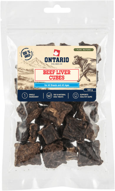 Sušené hovězí játrové kostky Ontario Pure Nature 100 g