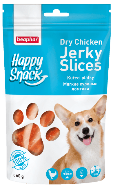 Pochoutka Beaphar Happy Snack Dog kuřecí plátky 60 g