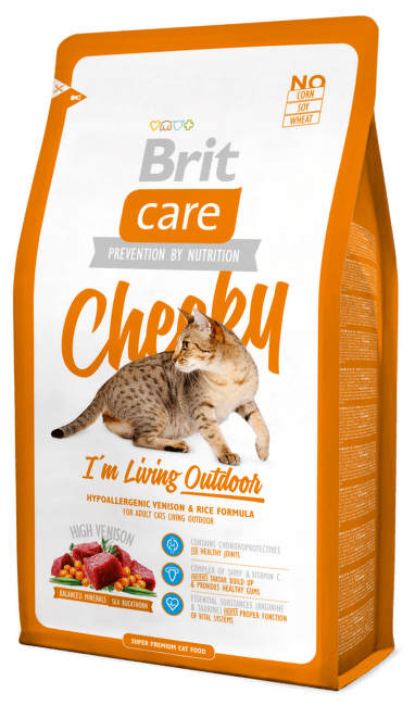 Barība kaķiem - Brit Care Cat Cheeky I'm Living Outdoor, ar brieža gaļu un rīsiem, 400 gr