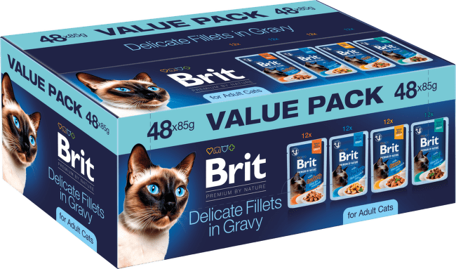 Multipack kapsiček Brit Premium by Nature filety ve šťávě 48x85 g