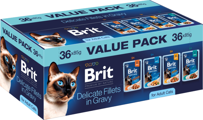 Multipack kapsiček Brit Premium by Nature filety ve šťávě 36x85 g