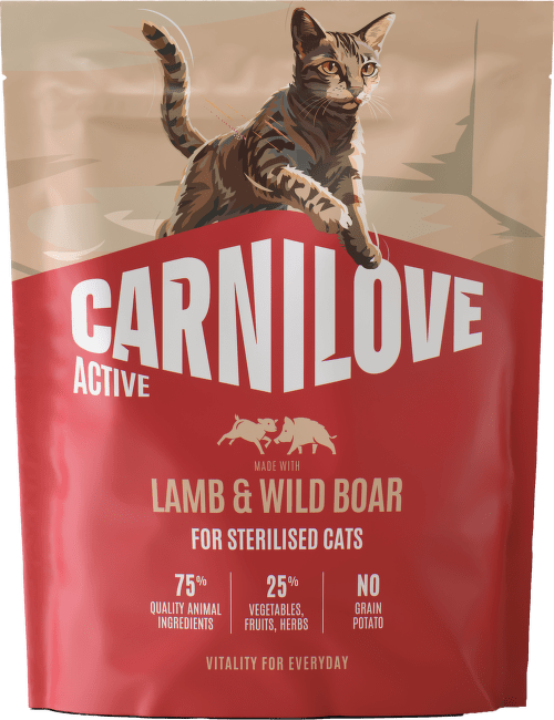 Granuly CARNILOVE Active pre sterilizované mačky jahňacie a diviak 400 g