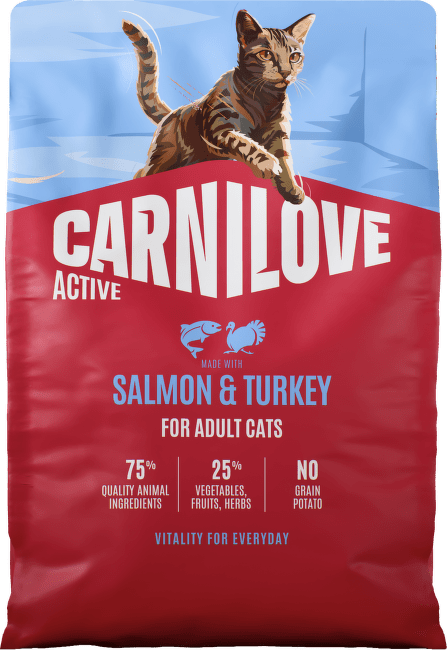 Granule CARNILOVE Active pro dospělé kočky losos a krůta 2 kg