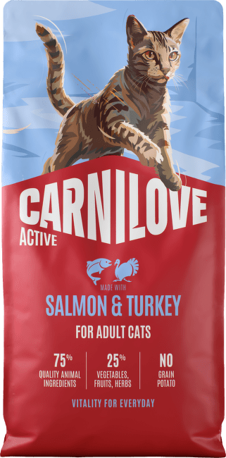 Granule CARNILOVE Active pro dospělé kočky losos a krůta 6 kg