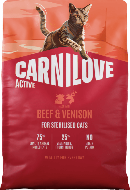 Granule CARNILOVE Active pro sterilizované kočky hovězí a zvěřina 2 kg