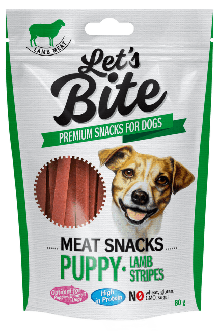 Brit Let´s Bite Meat Snacks Puppy Lamb Stripes 80g