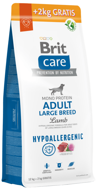 Brit Care dog HA adult large  jahňa a ryža 12+2 kg