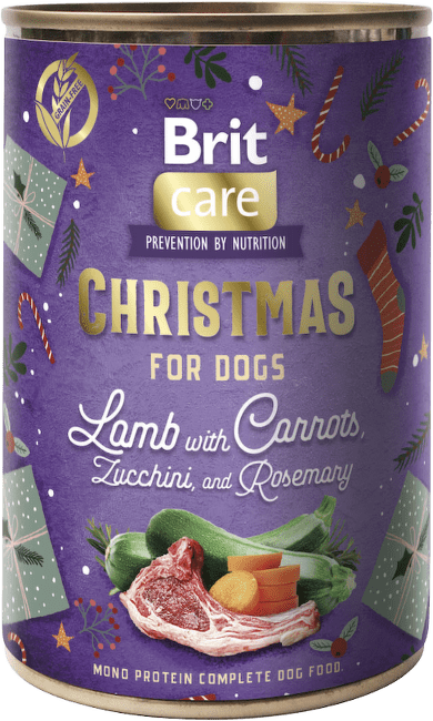 Konzerva Brit Care Dog Christmas jahňacie s mrkvou, cuketou a rozmarínom 400g