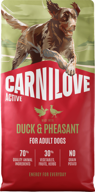 Granule CARNILOVE Active pro dospělé psy kachna a bažant 12 kg