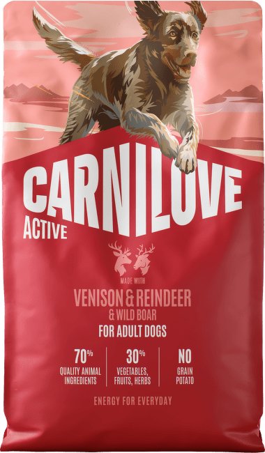 Granule CARNILOVE Active pro dospělé psy zvěřina, sob a divočák 4 kg