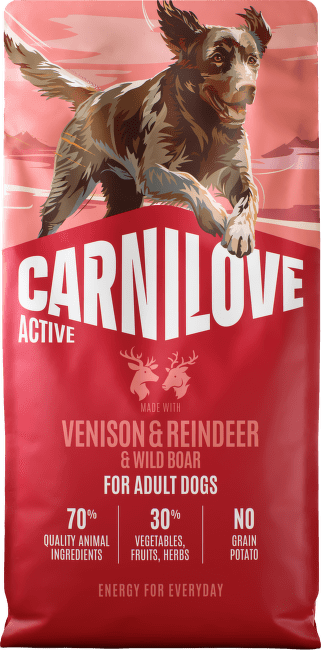 Granule CARNILOVE Active pro dospělé psy zvěřina, sob a divočák 12 kg