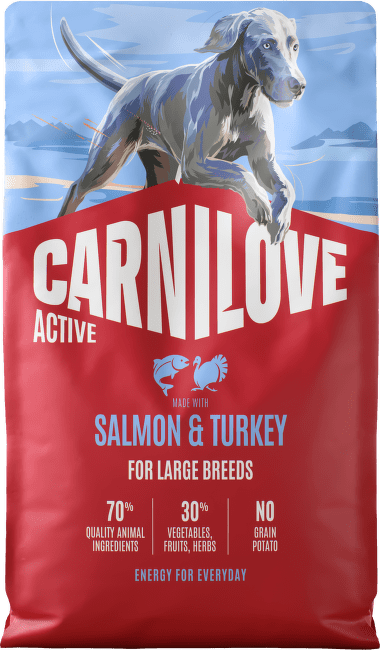 Granule CARNILOVE Active pro dospělé psy velkých plemen losos a krůta 4 kg