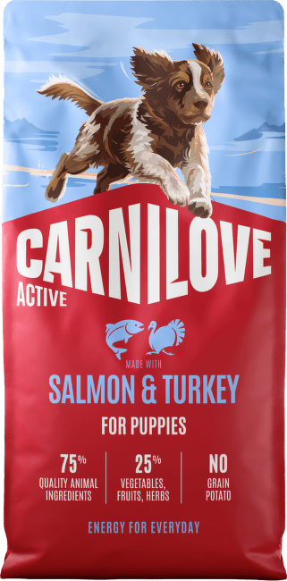 Granule CARNILOVE Active pro štěňata losos a krůta 12 kg