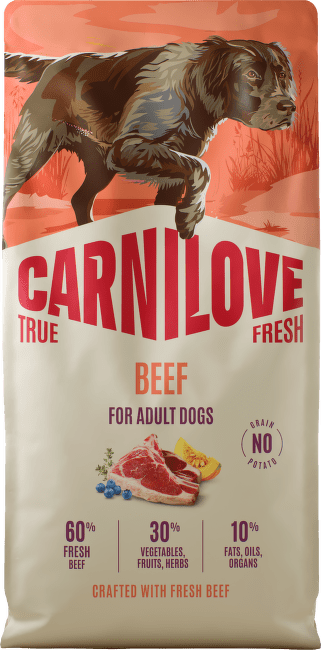 Granule CARNILOVE True Fresh pro dospělé psy hovězí 12 kg