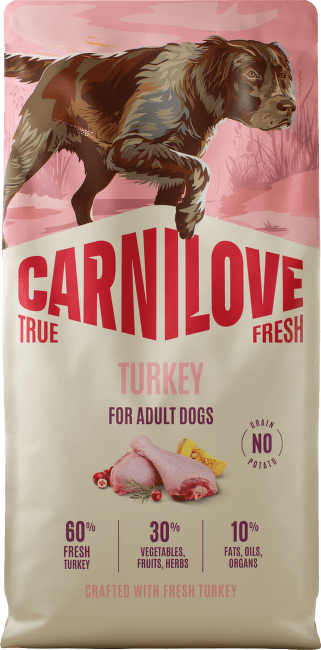 Granule CARNILOVE True Fresh pro dospělé psy krůta 12 kg