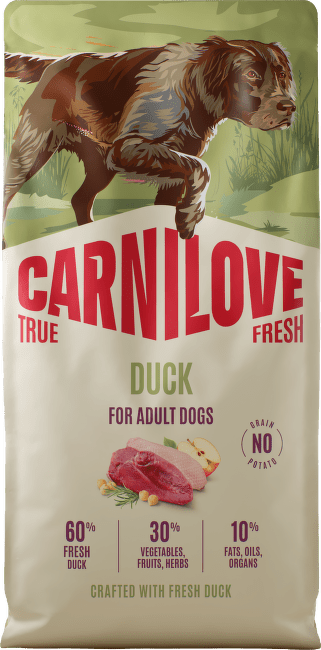 Granuly CARNILOVE True Fresh pre dospelé psy kačica 12 kg