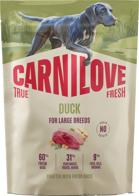 Granule CARNILOVE True Fresh pro dospělé psy velkých plemen kachna 1,5 kg