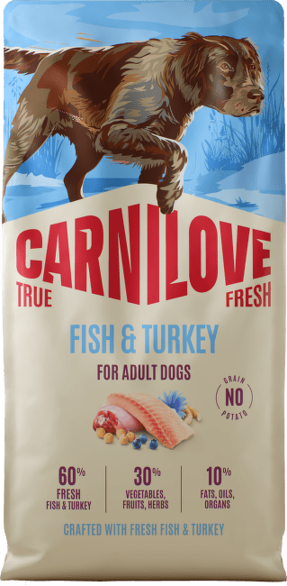 Granule CARNILOVE True Fresh pro dospělé psy ryba a krůta 12 kg