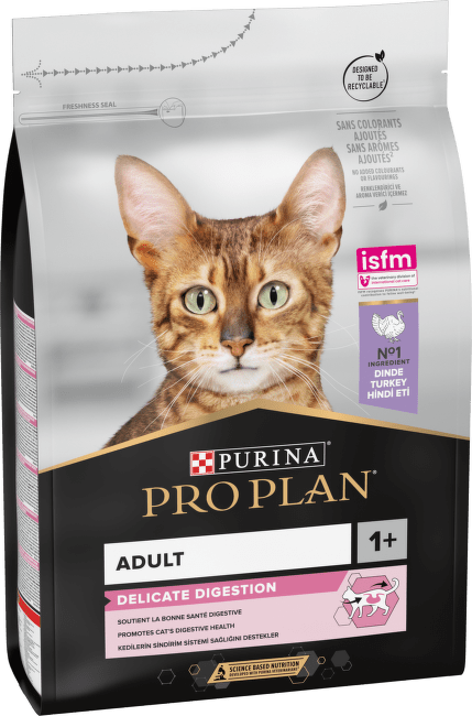 Barība kaķiem – Pro Plan DELICATE Cat Turkey DIGEST, 3 kg