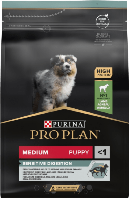 Barība kucēniem – Pro Plan Medium Puppy Sensitive Digestion Lamb, 3 kg