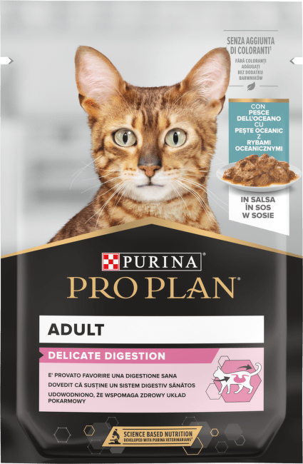 Консервы для кошек – Pro Plan Adult Delicate Digestion, с морской рыбой, 85 г