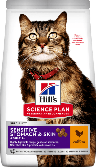Корм для кошек – Hill's Sensitive Stomach and Skin, Chicken, 0,3 кг
