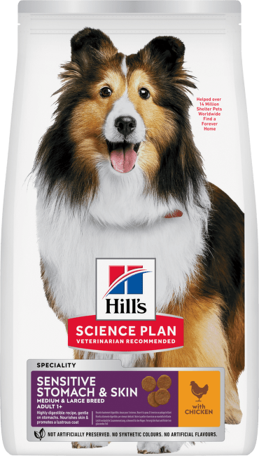 Корм для собак – Hill's Sensitive Stomach and Skin Adult, Medium, Chicken, 2,5 кг