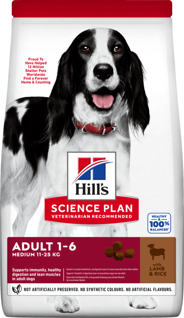 Bar­ība suņiem – Hill's Adult Medium Lamb and Rice, 2,5 kg