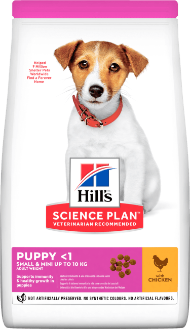 Barība kucēniem – Hill's Puppy Small and Mini, Chicken, 1,5 kg