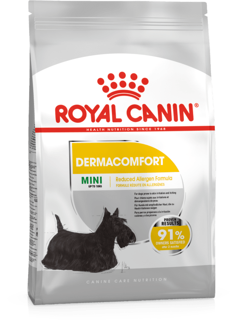 Barī­ba suņiem – Royal Canin Mini Dermacomfort, 3 kg