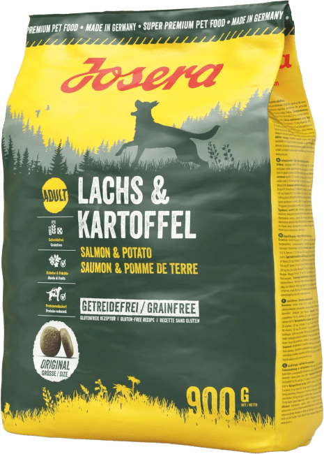Barība suņiem – Josera Adult Salmon and Potato, 900 g