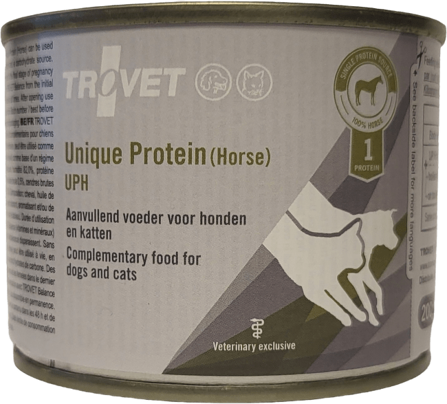 Veterinārie konservi kaķiem un suņiem – Trovet UPH Unique Protein Horse, 200 g