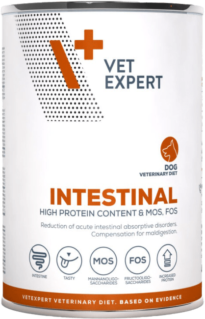 Ветеринарные консервы для собак – VetExpert 4T VD INTESTINAL, 400 г