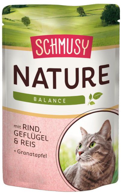 Konservi kaķiem - Schmusy Nature`Menu Beef, Chicken and Rice, 100 g