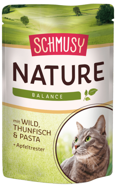 Konservi kaķiem - Schmusy Nature`Menu Wild, Tuna and Pasta, 100 g