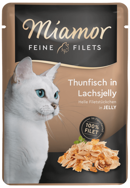 Konservi kaķiem – Miamor Feine Filet tuncis laša želejā, 100 g