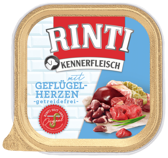 Konservi suņiem – Rinti Kennerfleisch Poultry Hearts, 300 g