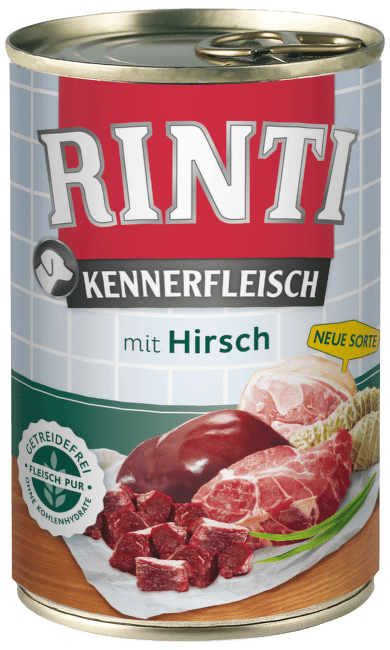Консервы для собак – Rinti Kennerfleisch, с олениной, 400 гр