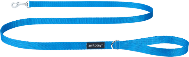 Поводок - AmiPlay Поводок Basic M, 150*1.5cм, цвет - синий