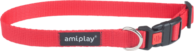 Kakla siksna – AmiPlay Adjustable Collar with lock Basic M, 25–40 x 1,5 cm, sarkana