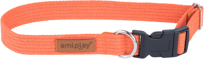 Ошейник – AmiPlay Adjustable Collar Cotton M, 35–50 x 2 cм, оранжевый