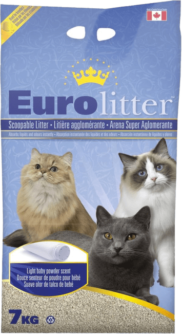 Cementējošās smiltis kaķu tualetei - Euro Litter, 7 kg