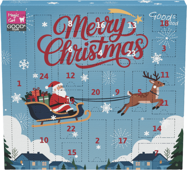Adventný kalendár pre mačky Magic Cat Winter Tale s hračkami