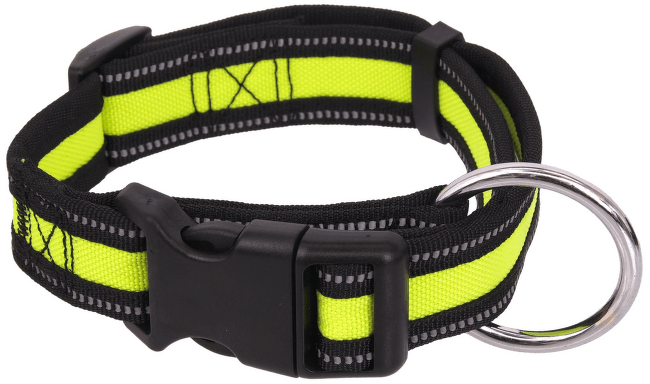 Obojek Dog Fantasy Neoprene M limetka 2x34-49cm