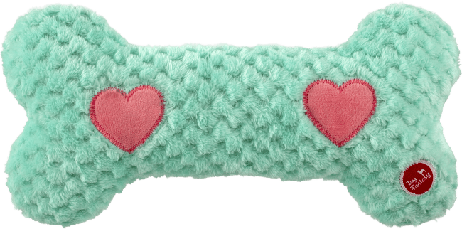Hračka Dog Fantasy Cuddle kost nahřívací tyrkysová 30 cm