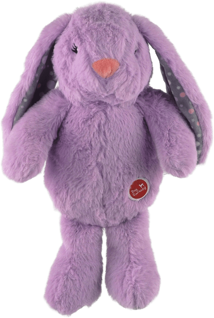 Hračka Dog Fantasy Cuddle zajačik s tlčúcim srdcom fialový 29 cm