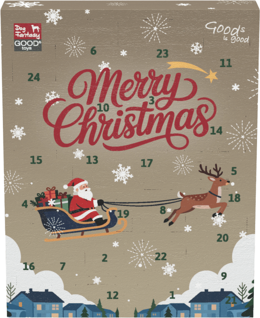 Adventný kalendár pre psov Dog Fantasy Winter Tale s hračkami