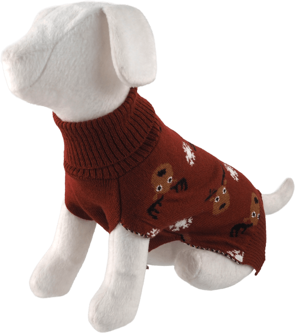 Sveter pre psov Dog Fantasy Winter Tale hnedý L